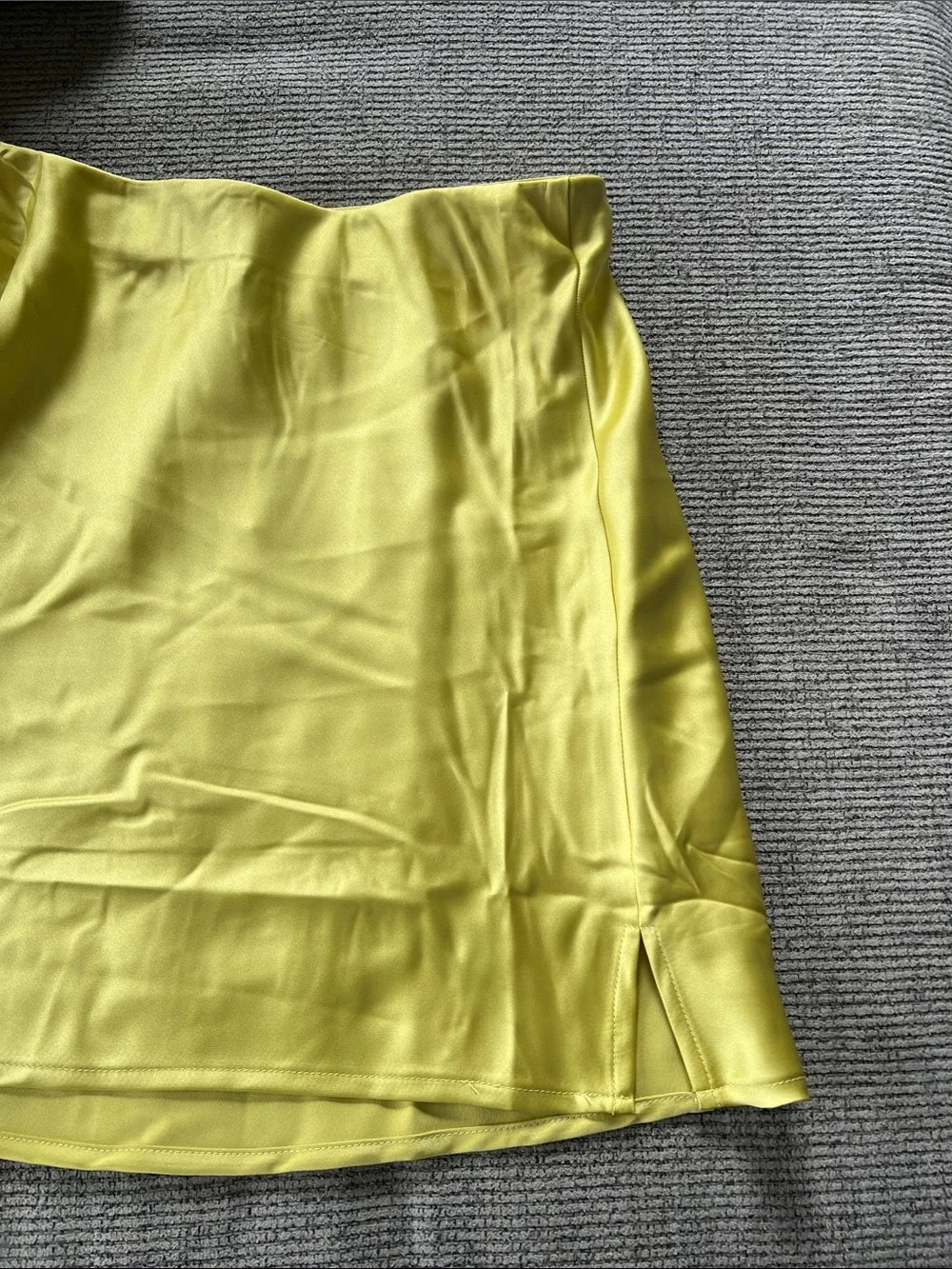 Sincerely Jules Lemon Satin A-Line Skirt